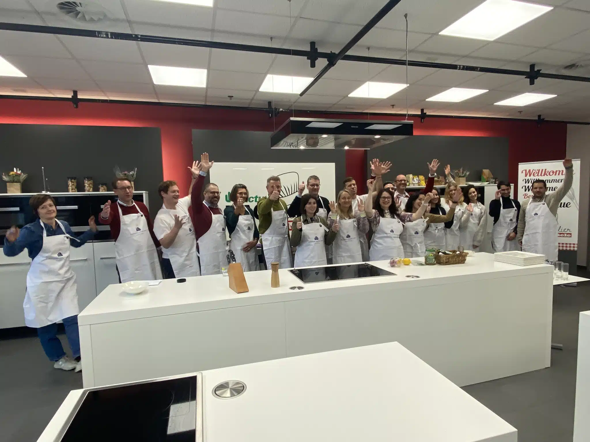 European Central Bank celebrating Cooking Class Success
